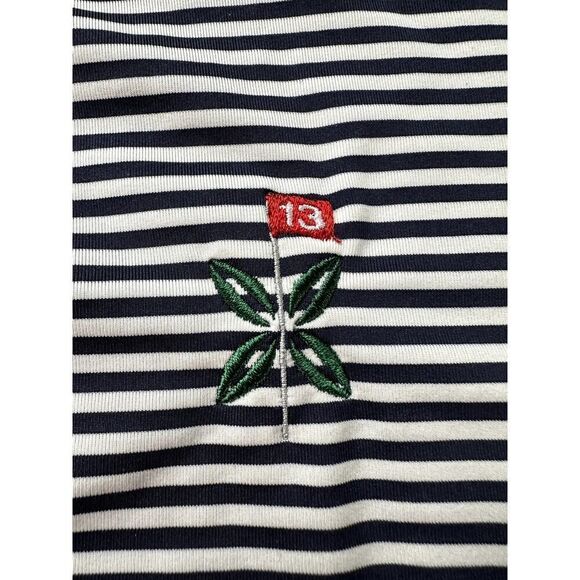 Footjoy Golf Polo Mens White Navy Striped Short Sleeve Shirt Large - Picture 4 of 8